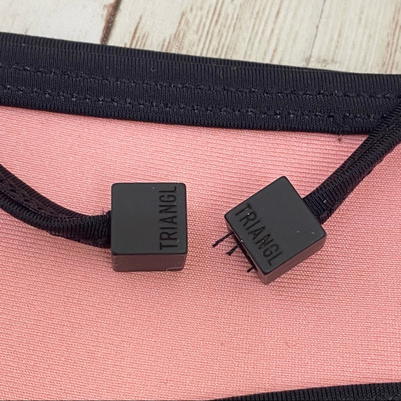 TRIANGL Swimwear Pink/Black Neoprene Triangle Bikini Swim Set Size S/L - Picture 12 of 14